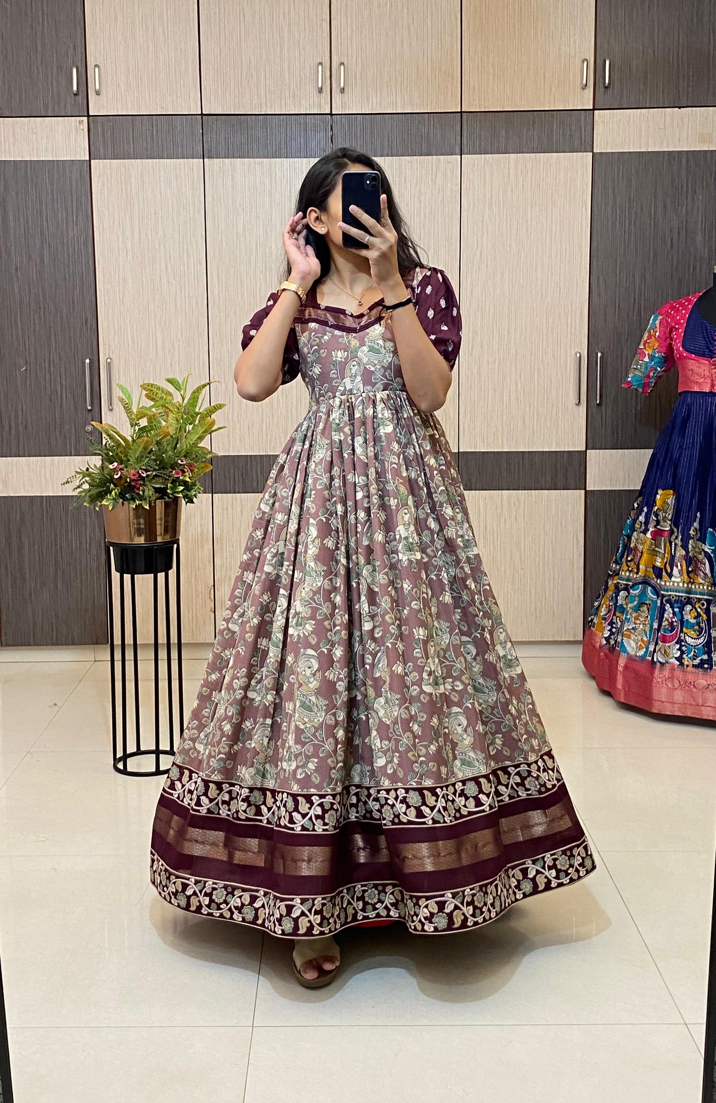 Mul cotton Kalakmari Gowns classic Insta