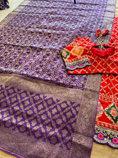 Silk Lehenga with stiched blouse