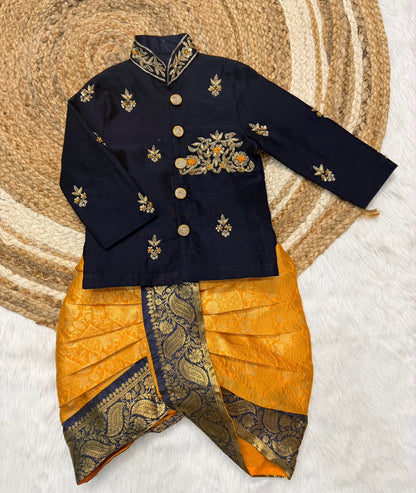 SISTER & BROTHER COMBO SET | FESTIVE SPECIAL KIDS MAGGAM BOY DHOTI