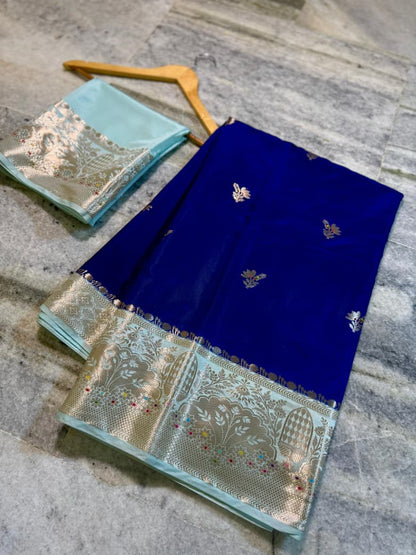 Banarasi katan top colours soft fab sarees