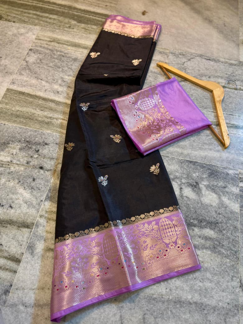 Banarasi katan top colours soft fab sarees