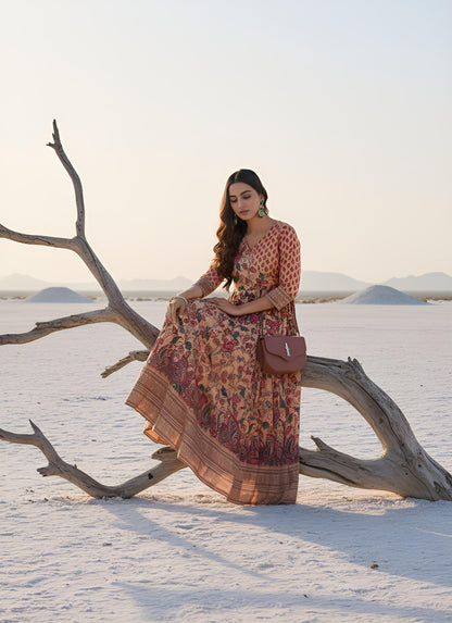 Kalamkari Print Anarkali Gowns