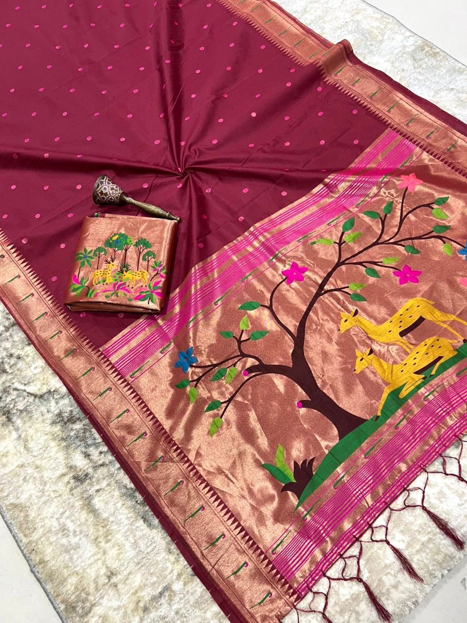 Budget paithani rich zari classic sarees