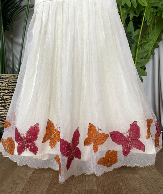 Kids White Dreamy butterfly gown ✨