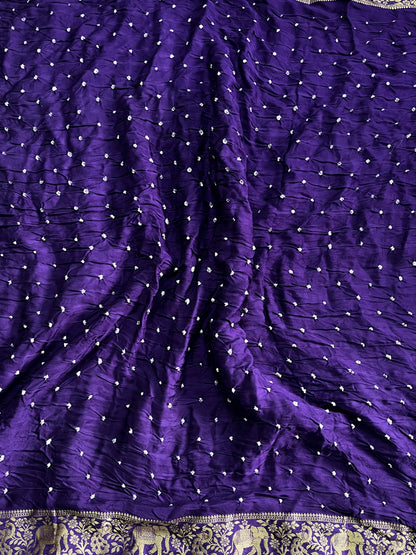 Premium Bandhani Jaipuri hand dying saree