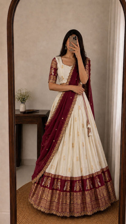 PREMIUM PURE KANJIVARAM SILK LEHENGA