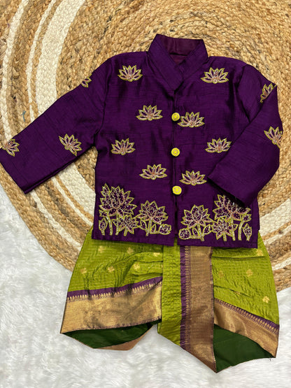 Boys cute festival style dhoti with kurta sets