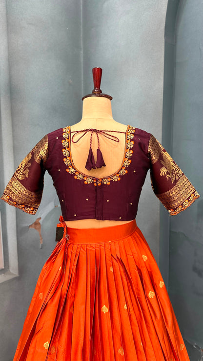 Kanjivaram sravanamasam Designer semiPattu Lehenags