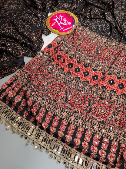 Trendy Arjakh Sartin viscous silk sarees