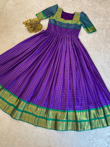 SUPER HIT long gown with cotton silk gown with a pleated flare