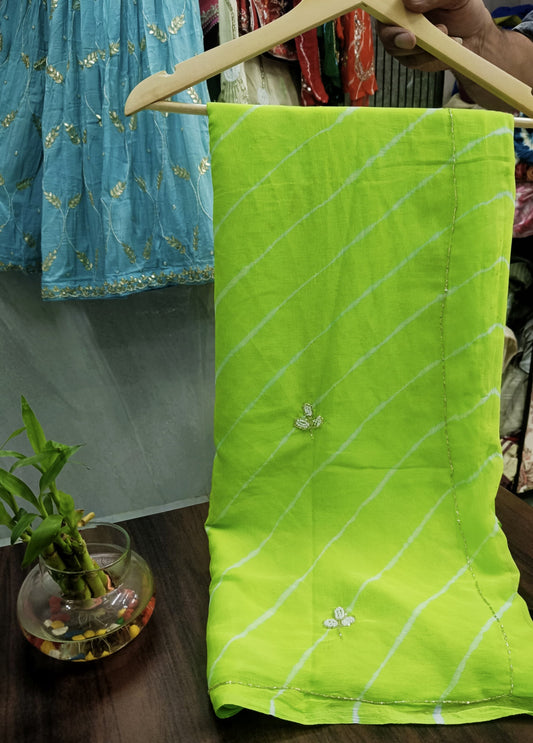 Trendy chiffon katdana lehriya sarees