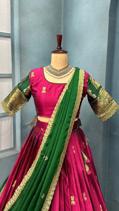 Jhumka Kanjivaram designer lehenga set