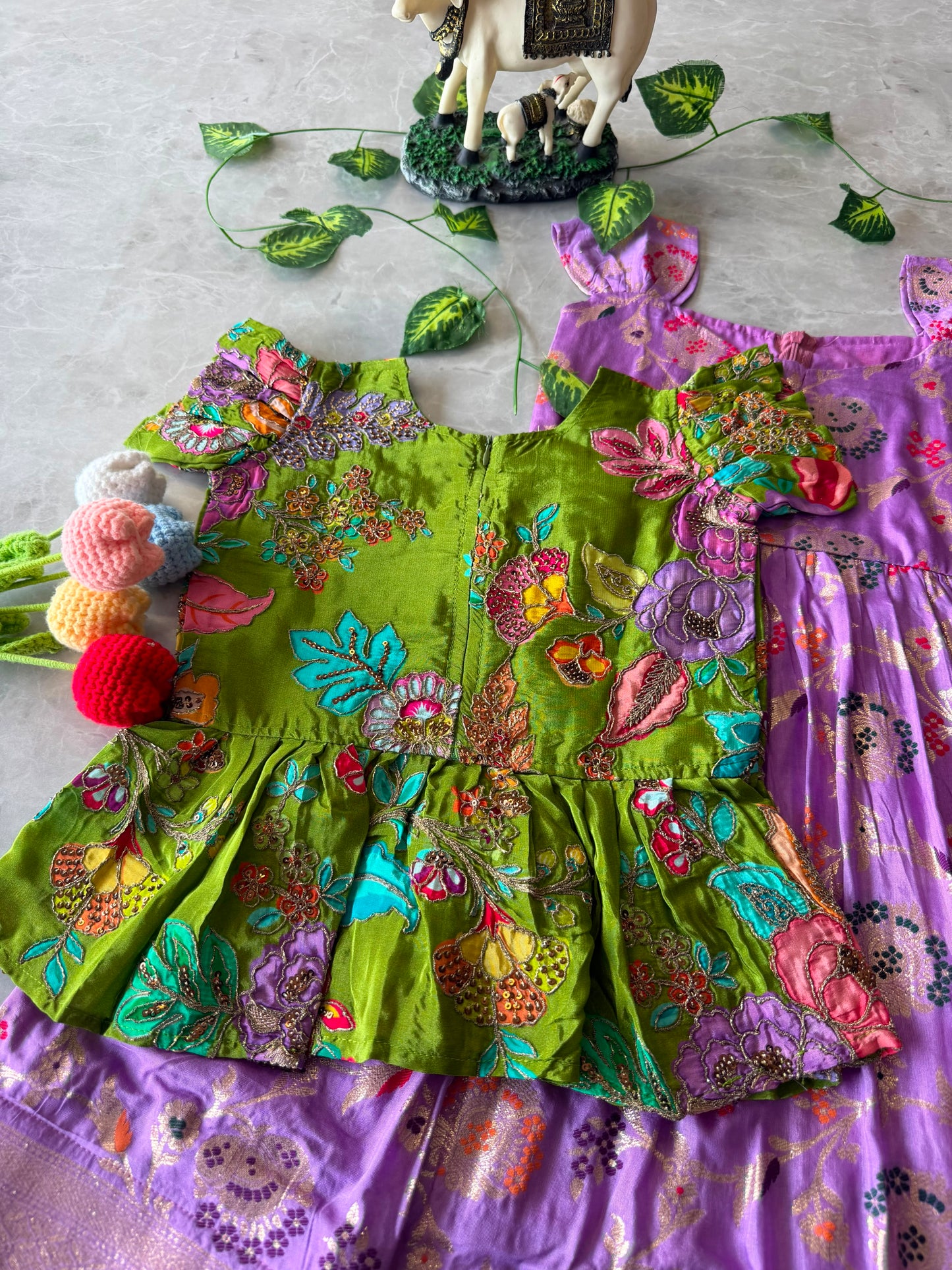 Soft Dola silk 2 in one kids gowns