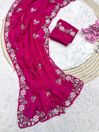New Designer party wear satin sarees
