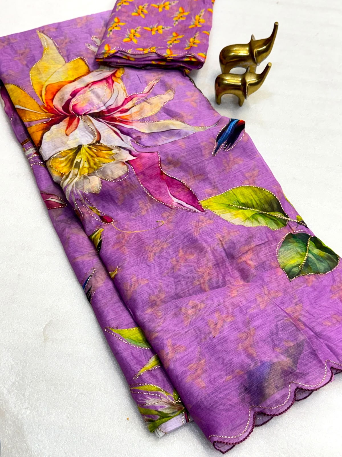 Budget soft Chanderi cotton digital sarees