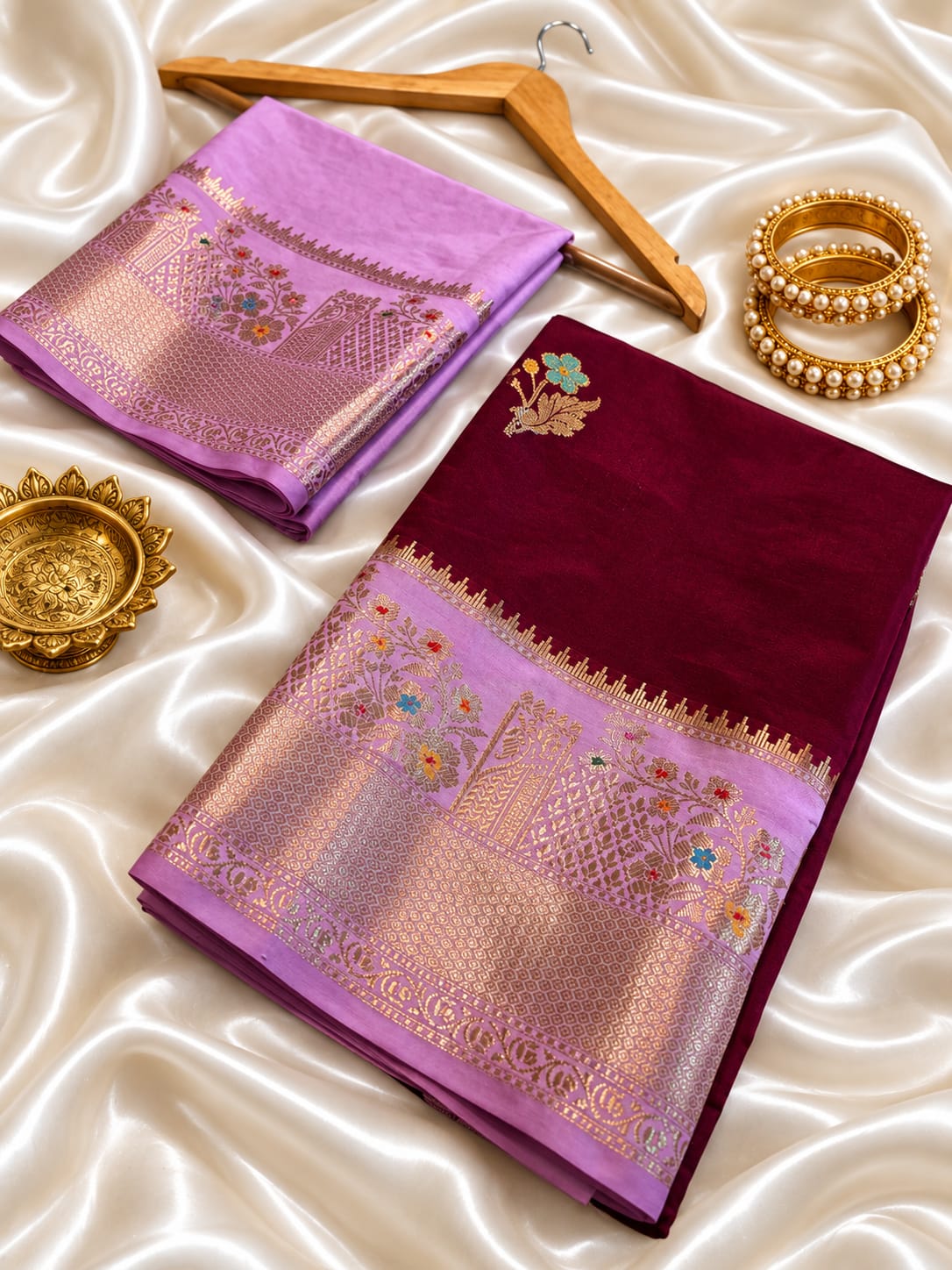 Banarasi katan silk zari butti budget saree