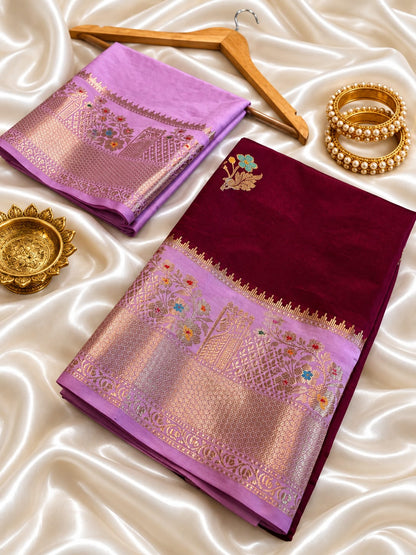 Banarasi katan silk zari butti budget saree