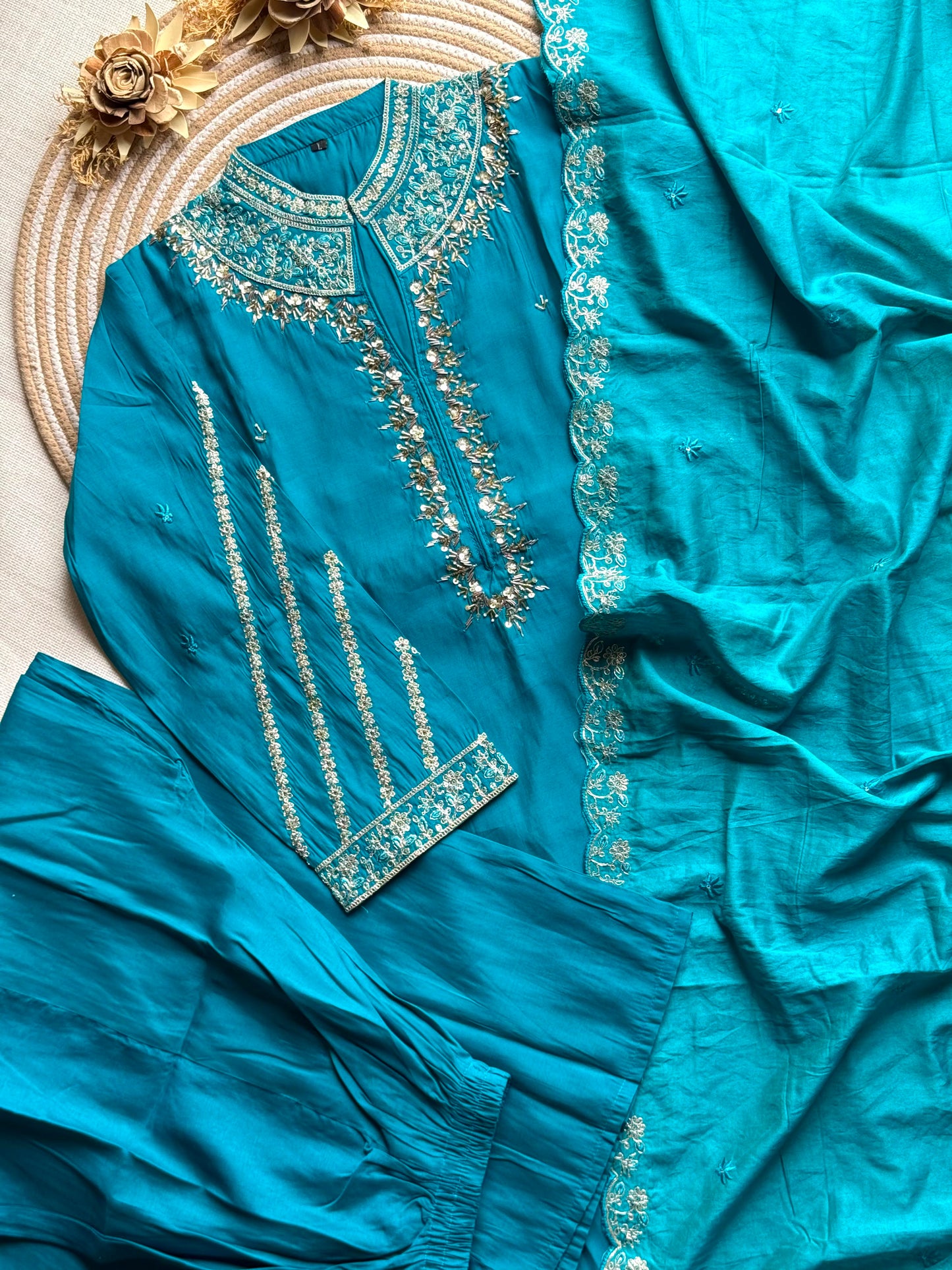 Soft Ramon elephant palazzo Kurti set