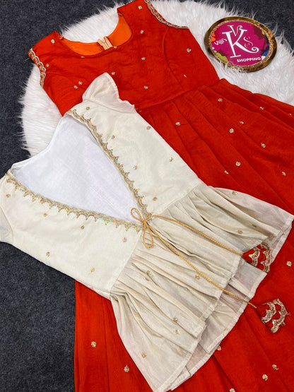 Cafe 2 in one Designer vichitra silk gown
