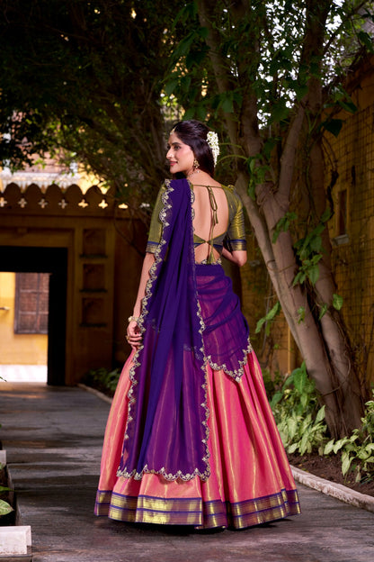 Celebrate your special moments in a Kanchipuram silk lehenga