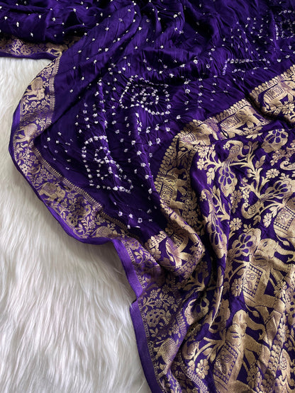 Premium Bandhani Jaipuri hand dying saree