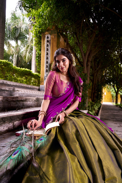 Celebrate your special moments in a Kanchipuram silk lehenga