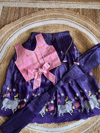 Kids party wear cute crush pichwai sets