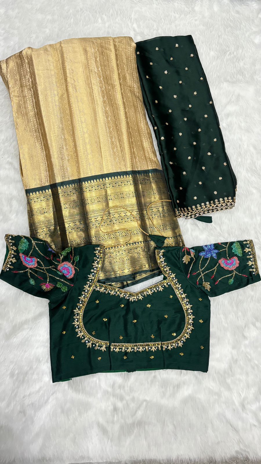 Semi Kanchipattu maggam lehenga  sets