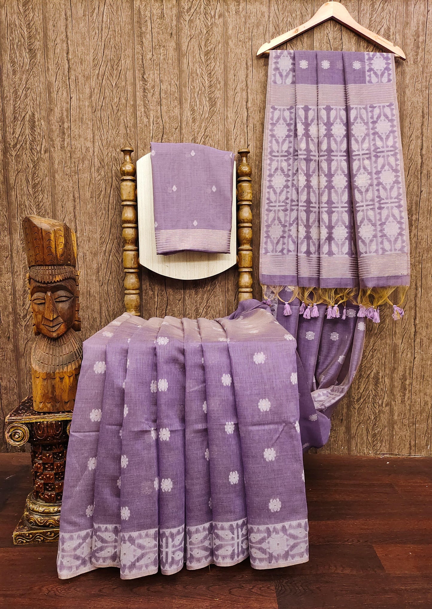 Classic Muga Cotton Jamdani Trendy Saree