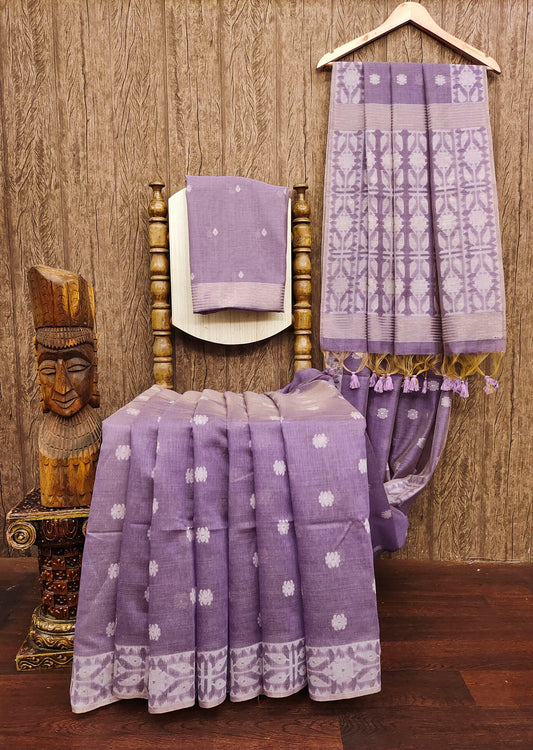 Classic Muga Cotton Jamdani Trendy Saree