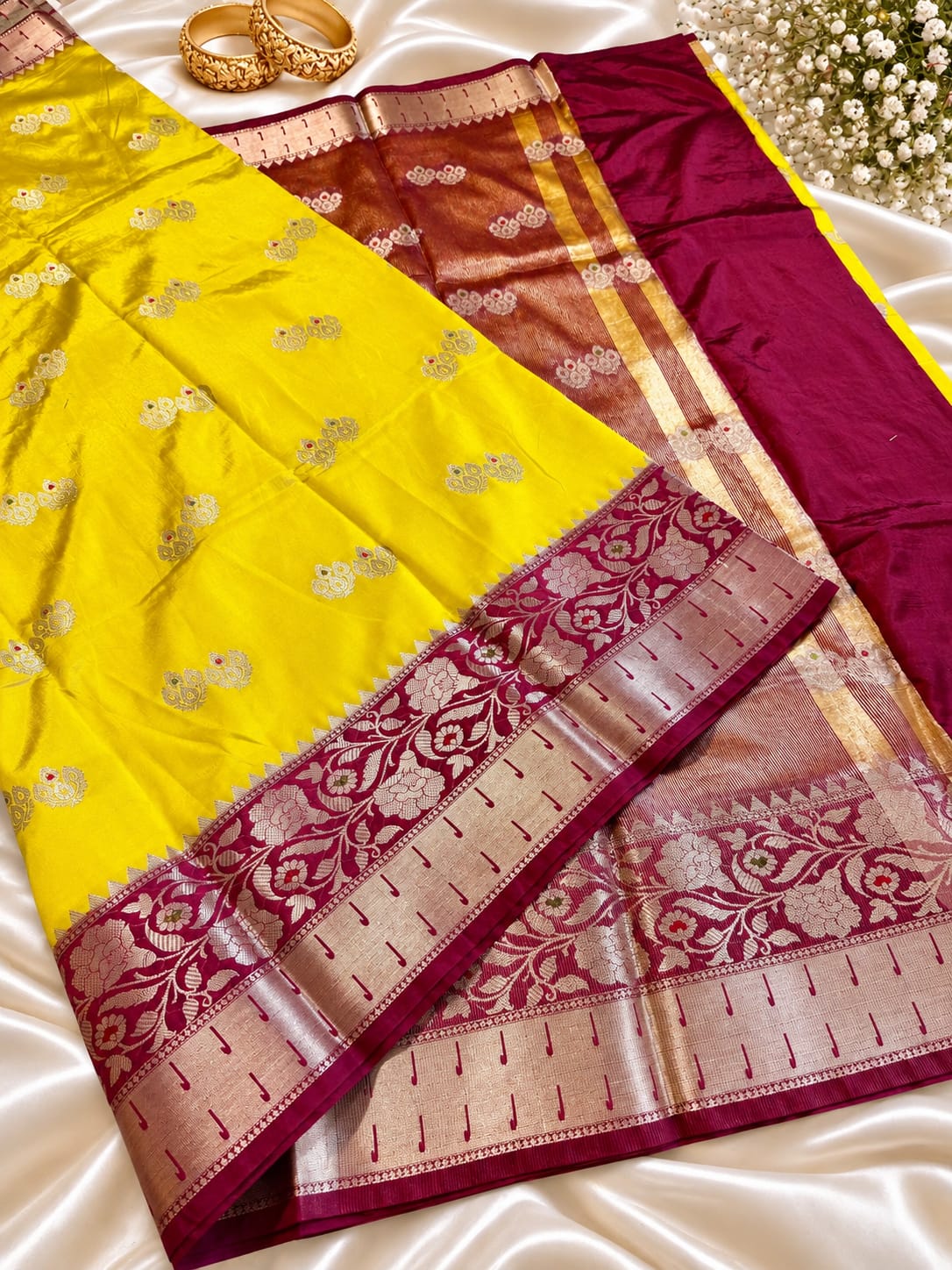 Juhmki series Banarasi katan soft silk sarees
