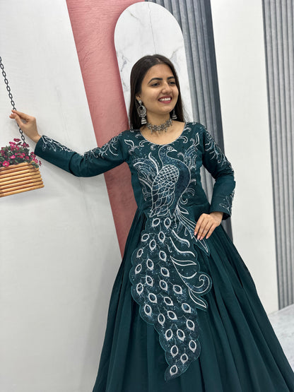 Big boss tanuja peacock long gown
