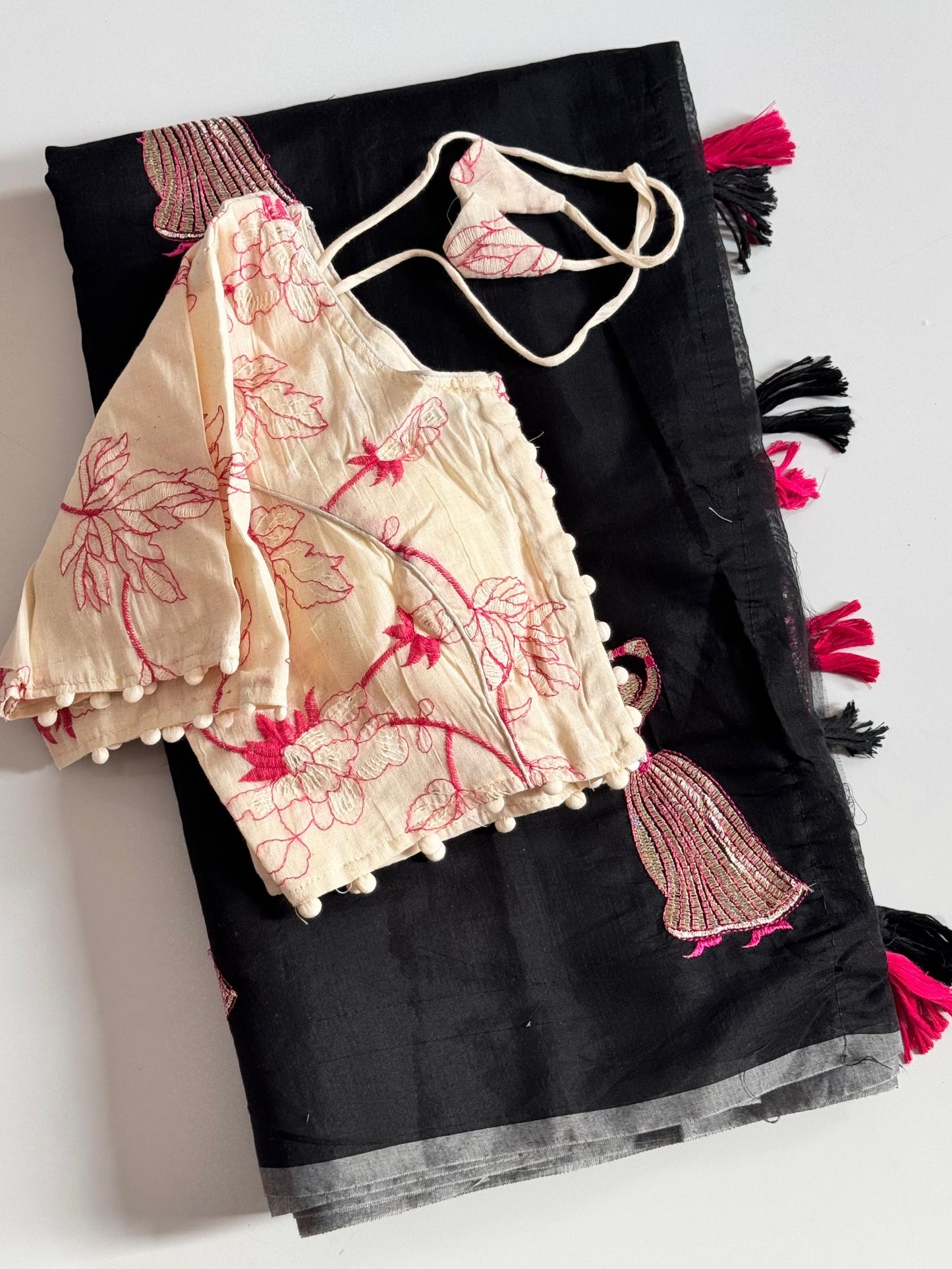 Cotton Dance saree with stitched blouse