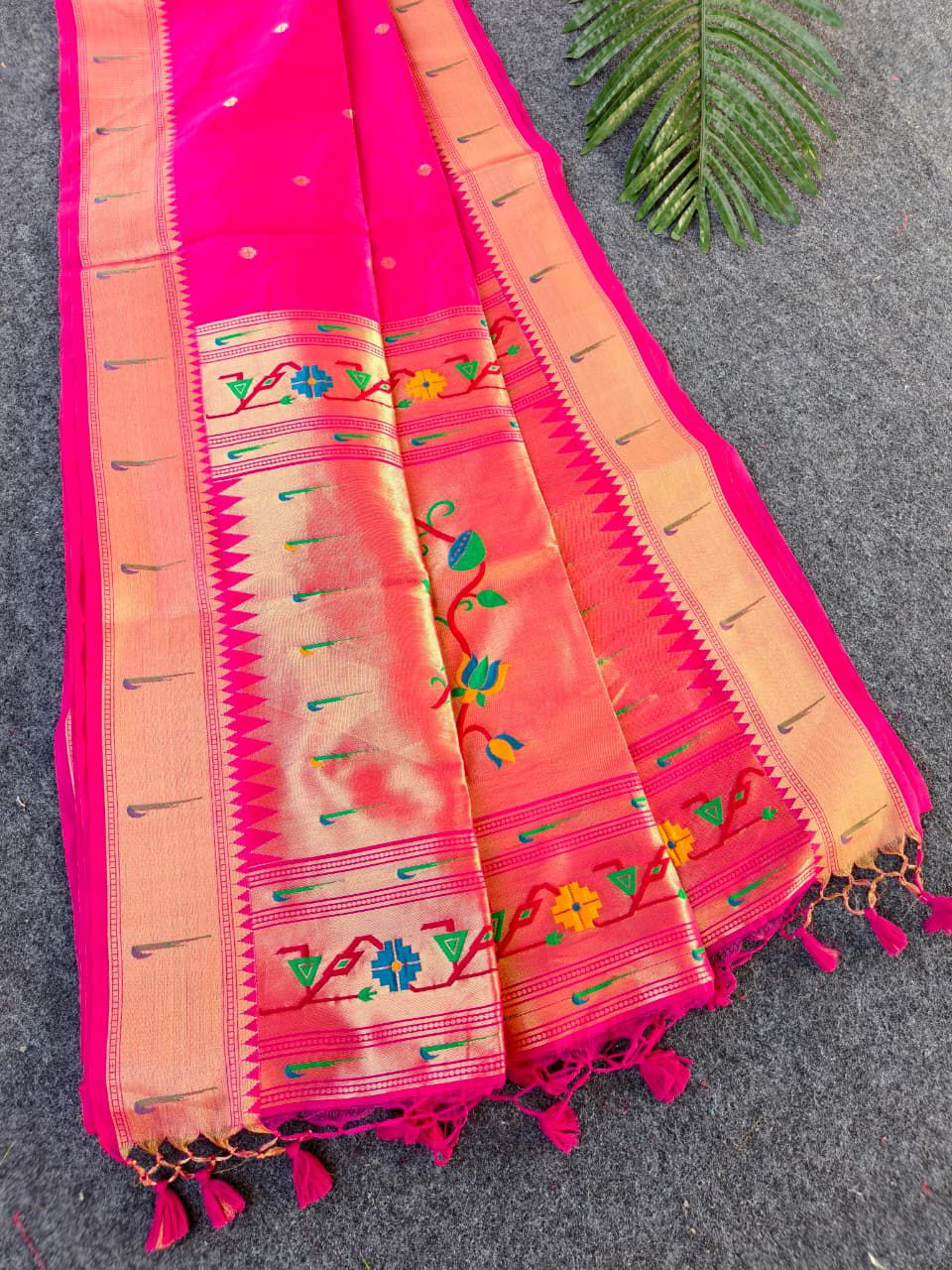 Budget Tussar Paithani weaving sarees