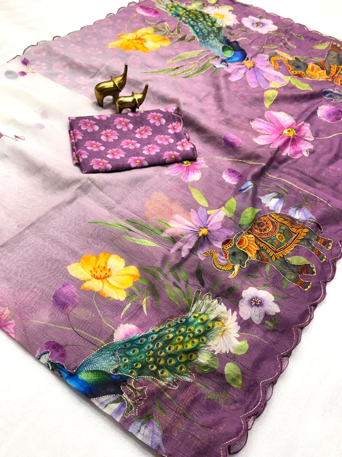 Budget soft Chanderi cotton digital sarees