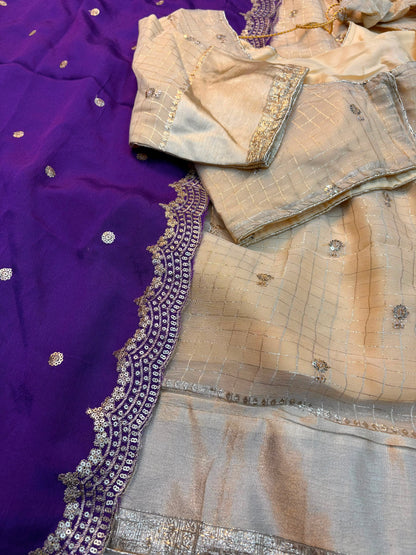 Viscose Georgette checks Designer lehenga