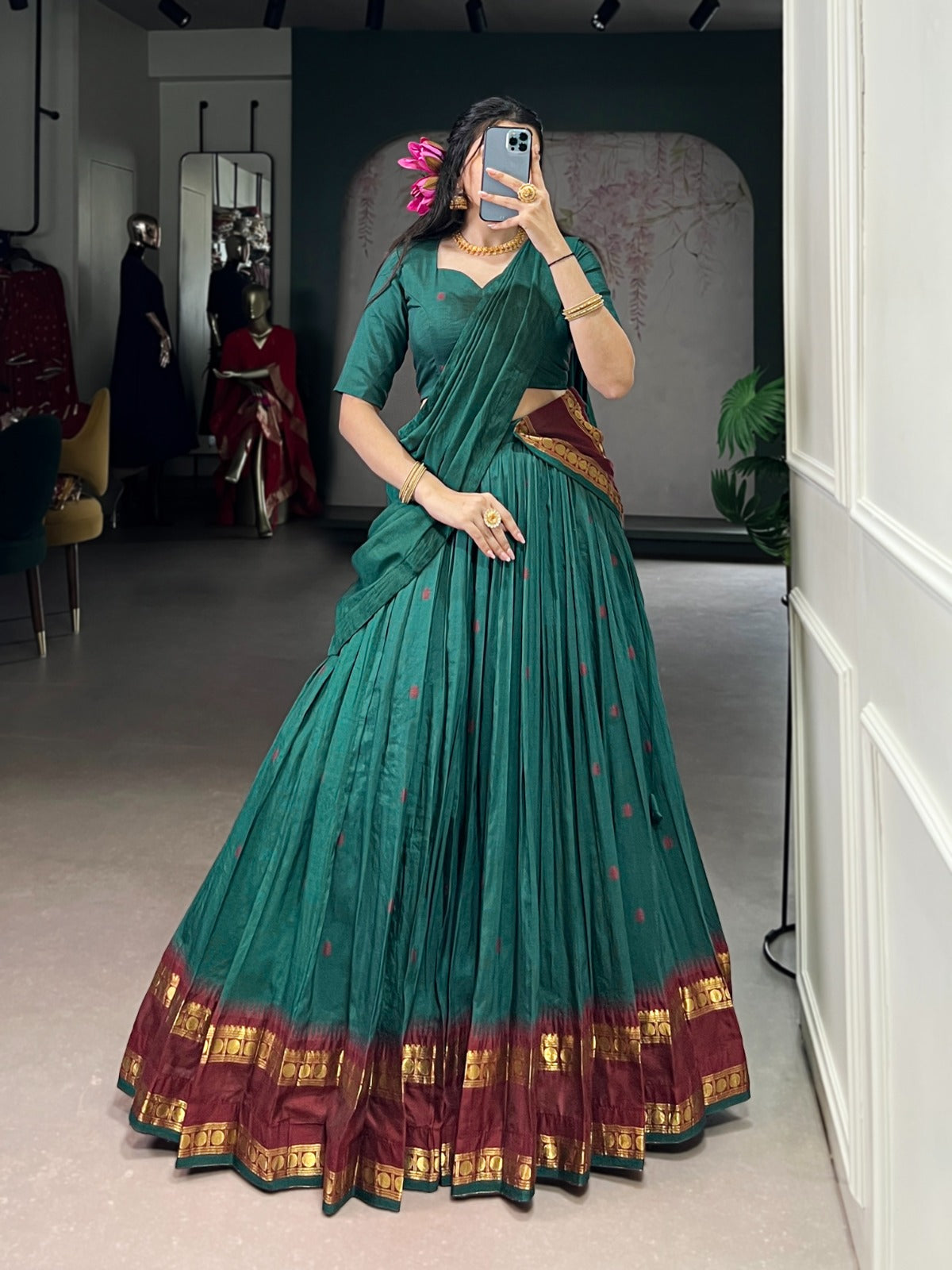 Diwali Pure Chanderi Zari
Lehenga