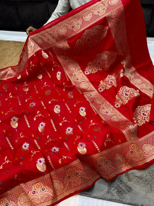 Semi pattu georgette Katan silk saree