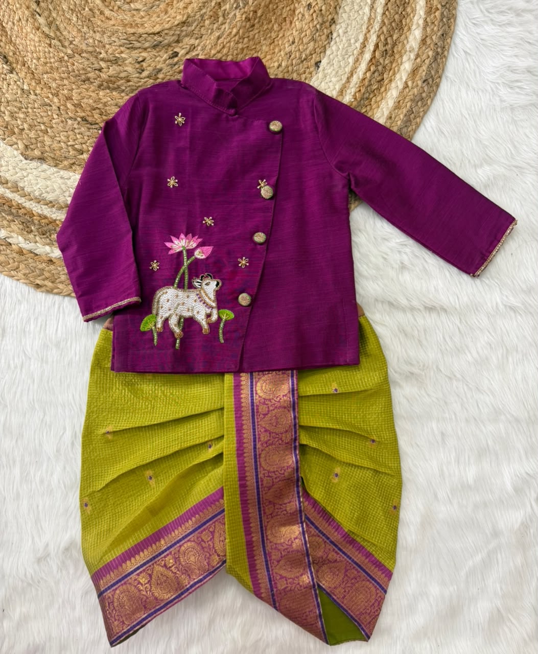 Baby girl cute set with brother kurta set combo