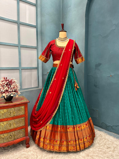 Narayanapet sequence work Designer lehenga