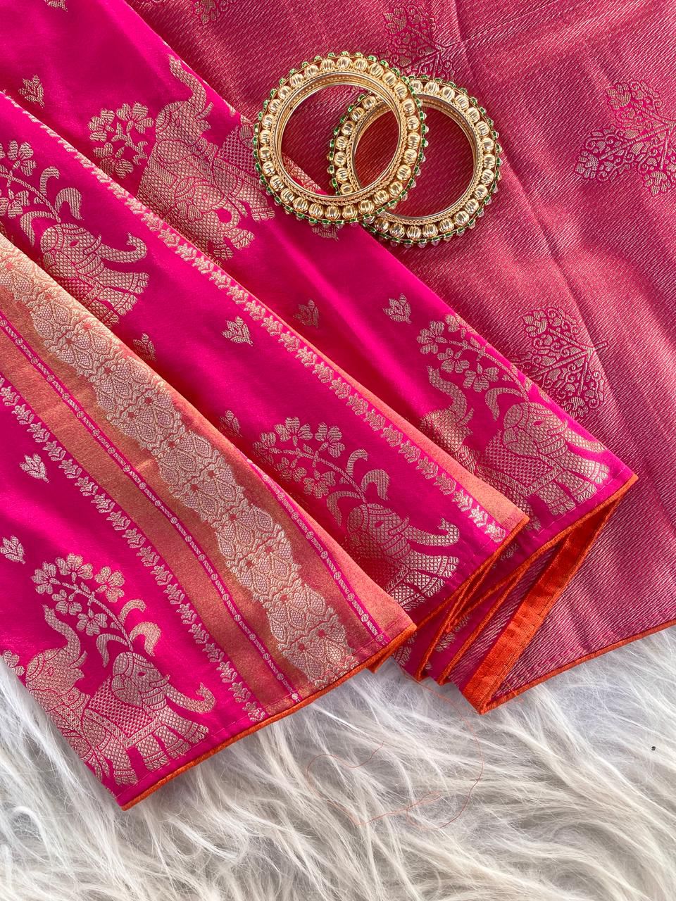 Semi  pattu Kanchipuram Dola silk weaving Sarees