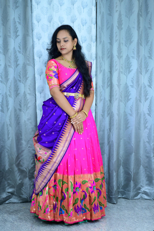Paithani Lehenga fully
Stitched Maggam lehenga