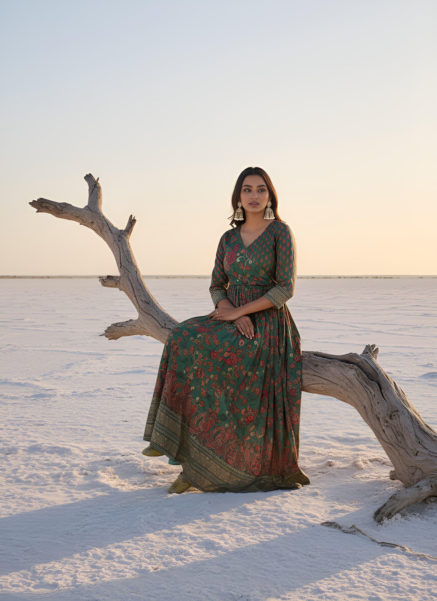 Kalamkari Print Anarkali Gowns