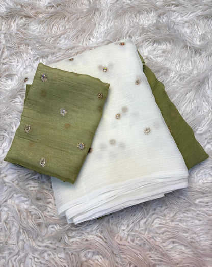 Duel shade crunchy crush butties sarees