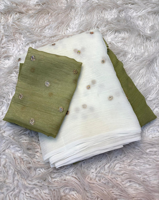 Duel shade crunchy crush butties sarees