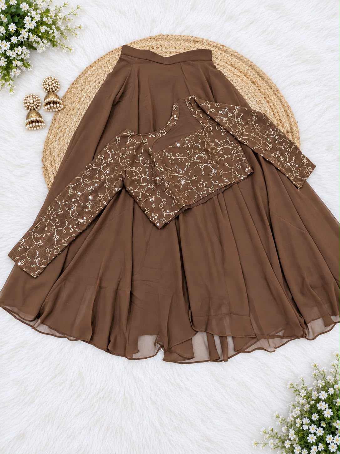 Crop top style (Anarakali ) gown stylish work sets