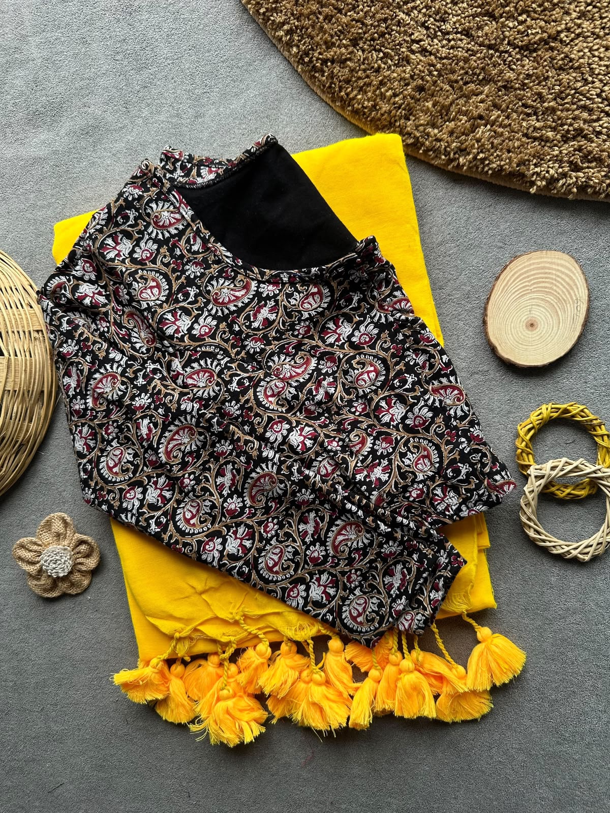 Khadi Streachable cotton stitched blouse