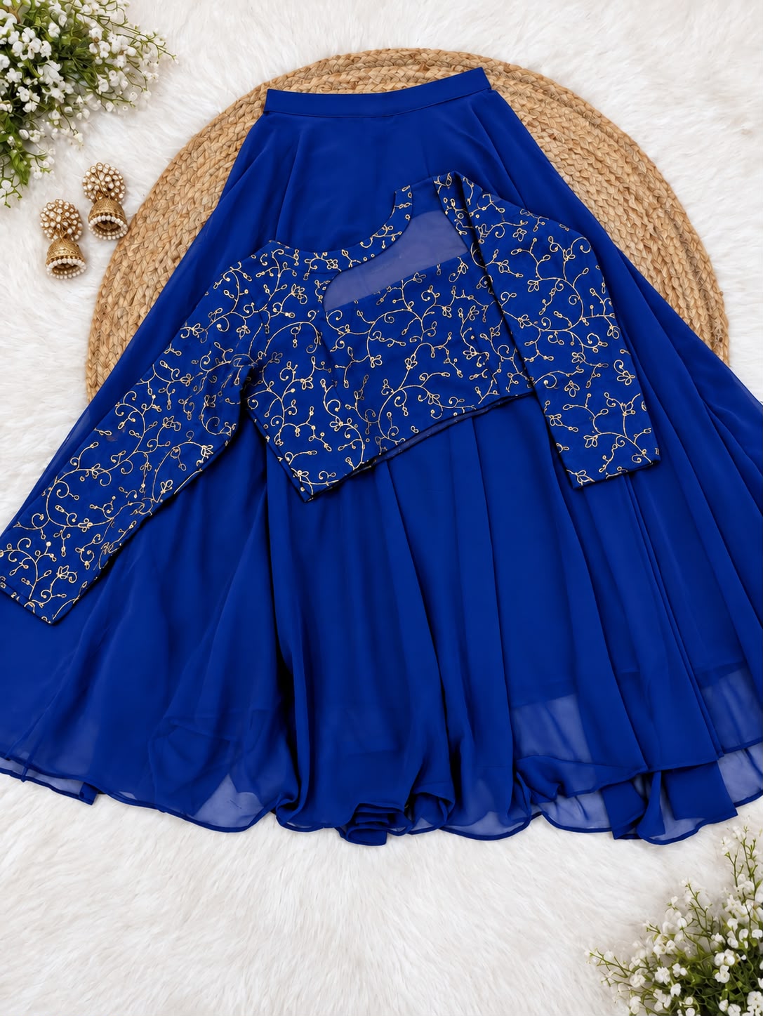 Crop top style (Anarakali ) gown stylish work sets