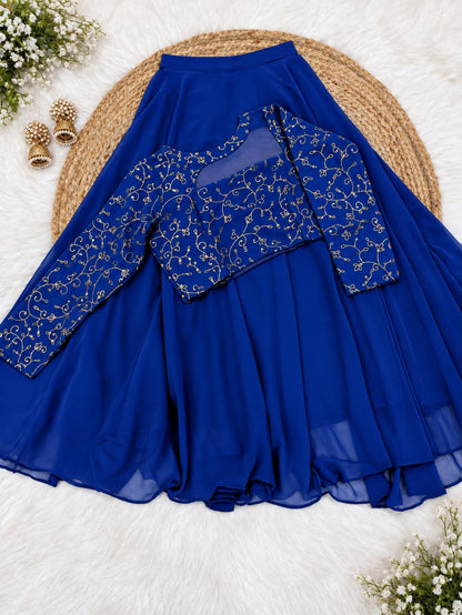 Crop top style (Anarakali ) gown stylish work sets