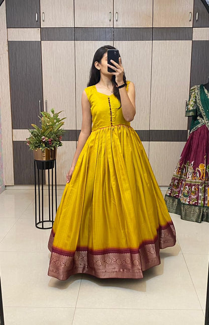 Classic Gowns Haldi Special 2 in one Gown for all festival